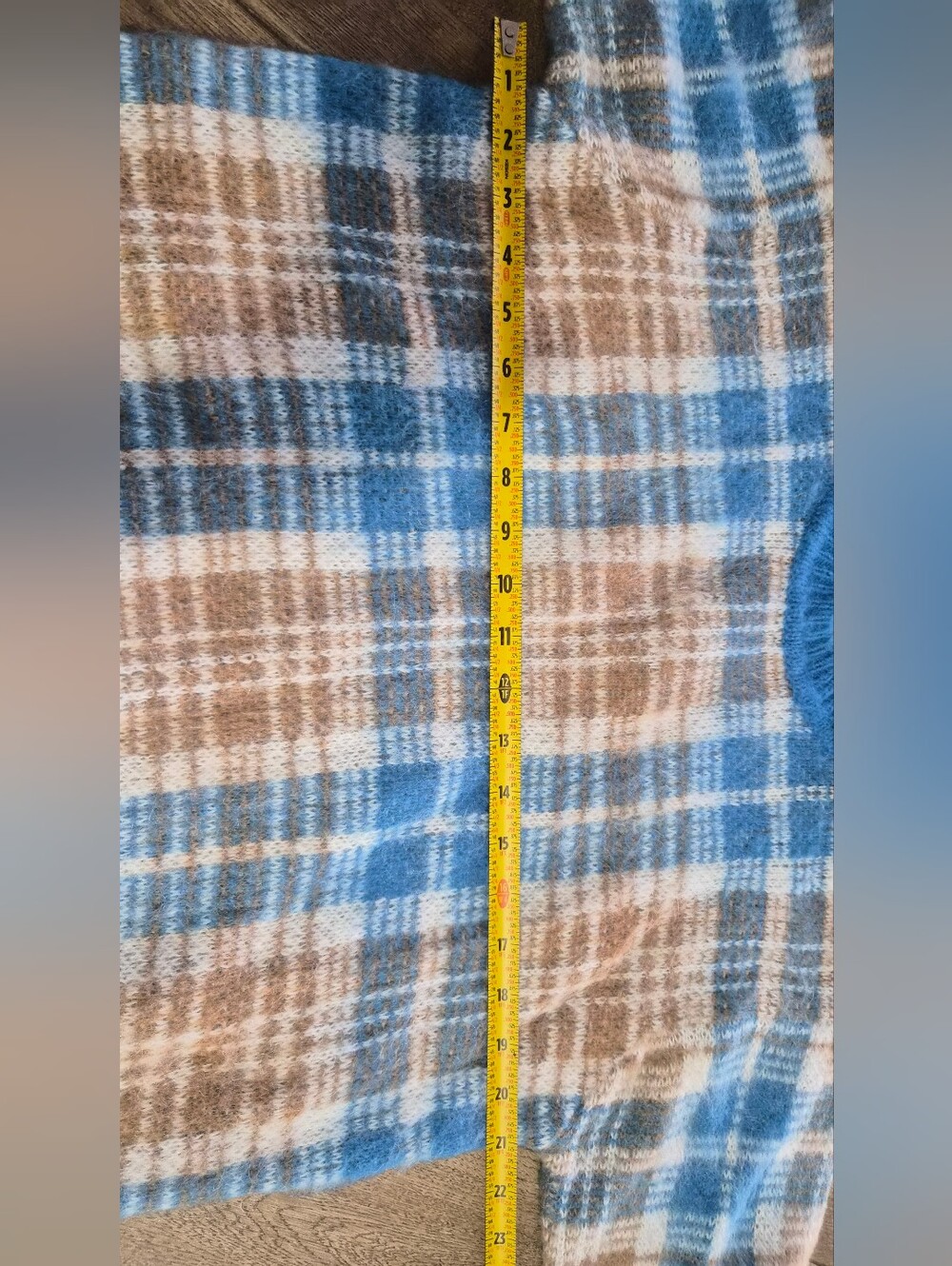 Sandro Womens Poesa Blue Plaid Mohair Blend Crewneck Sweater Size 1 - Picture 10 of 10